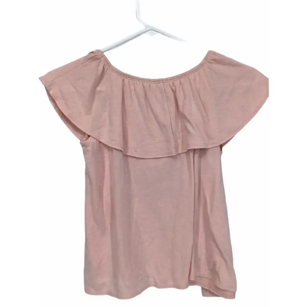 Old Navy Pink Ruffled Tiered Blouse Large 10/12